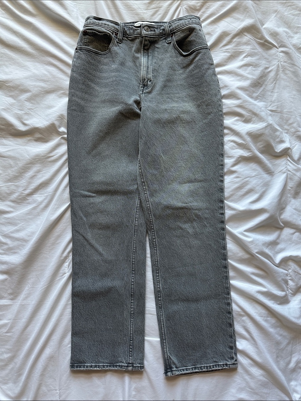 Abercrombie & Fitch High-Rise Straight Jeans Gray Curve Love 28/ 6S